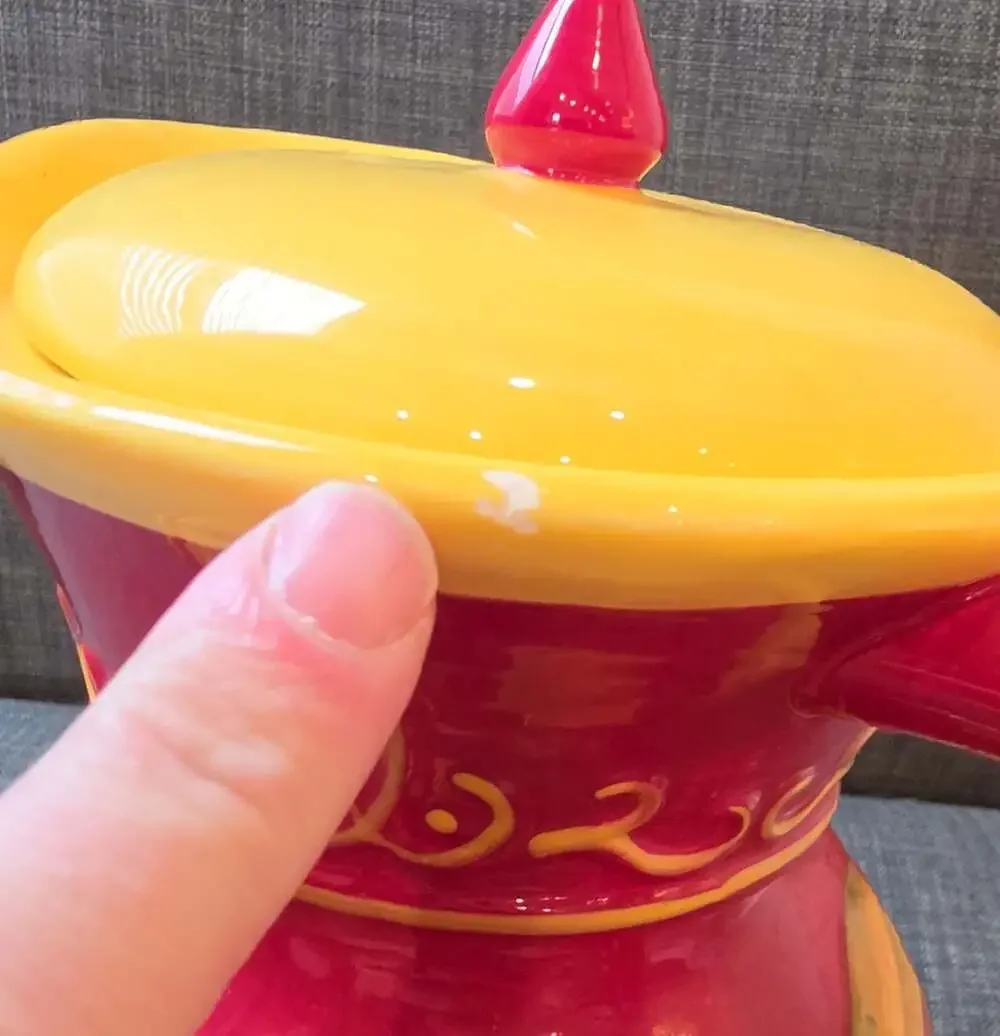 Nonni's Biscotti Hand Painted Embossed Apple Ceramic Pitcher with Lid